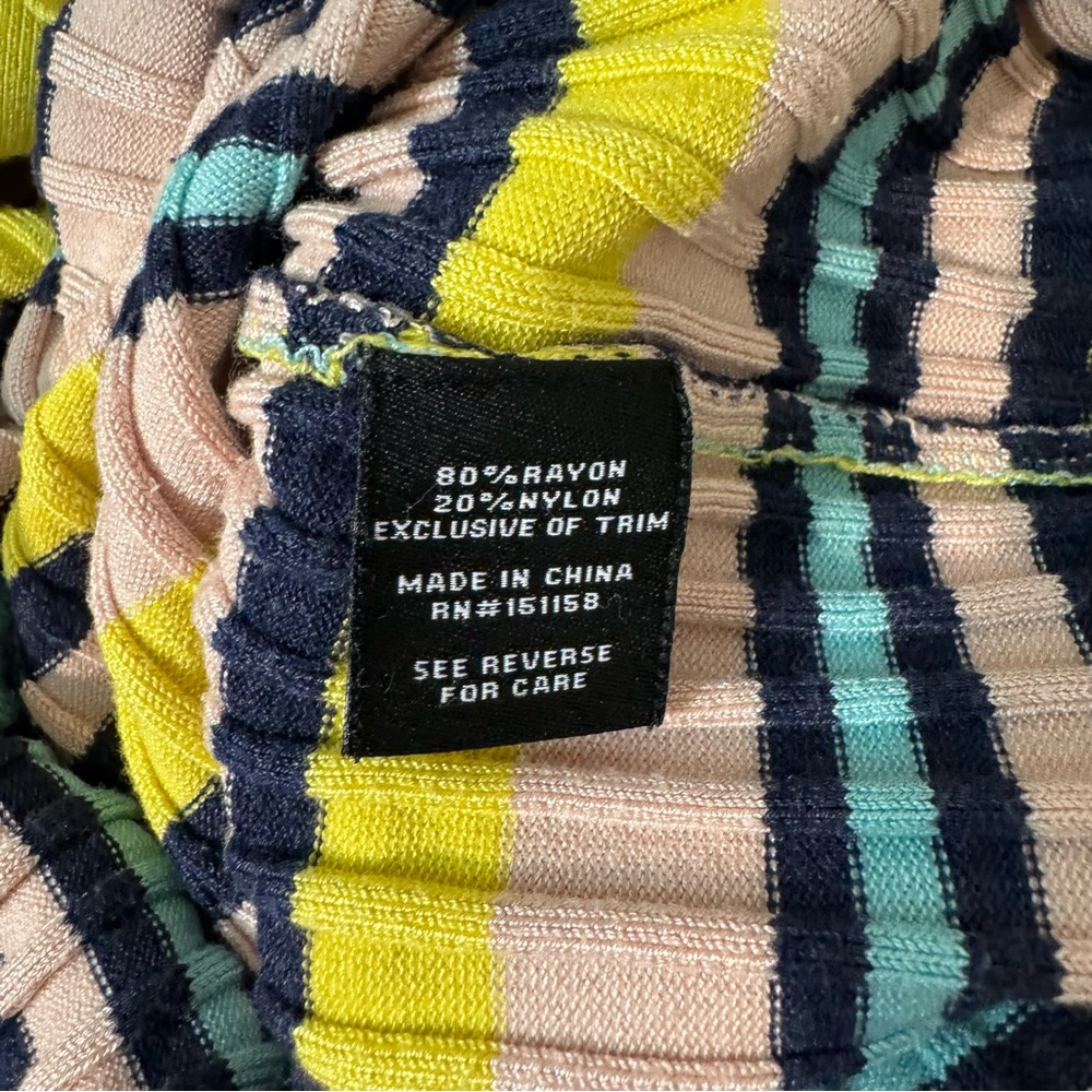 525 America Pink Snap Rib Dress Midi Yellow Size Medium - Picture 7 of 8